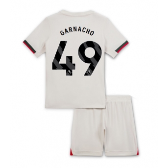 Billige Fotballdrakt Chelsea Alejandro Garnacho #49 Replika Bortedraktsett Barn 2025-26 Kortermet (med bukser)